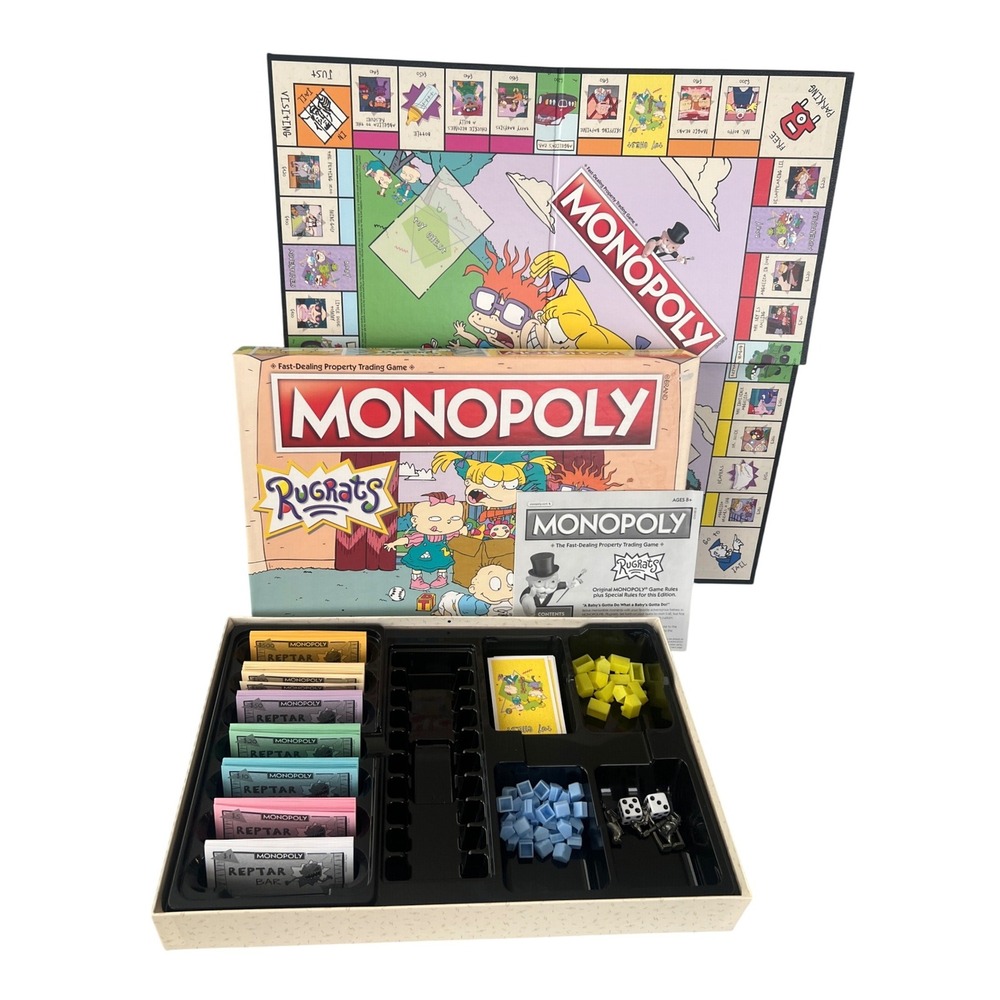 Rugrats Monopoly Board Game Nickelodeon 90s Edition USAopoly Complete Set